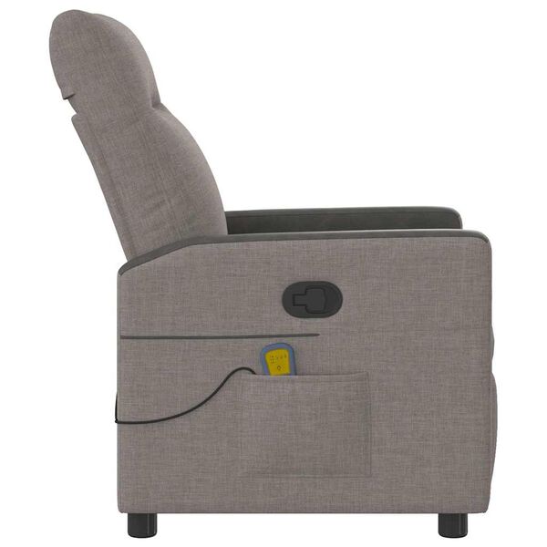 vidaXL Massagesessel Taupe Stoff