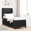 vidaXL Boxspringbett mit Matratze Schwarz 200 x 80 cm Polyester