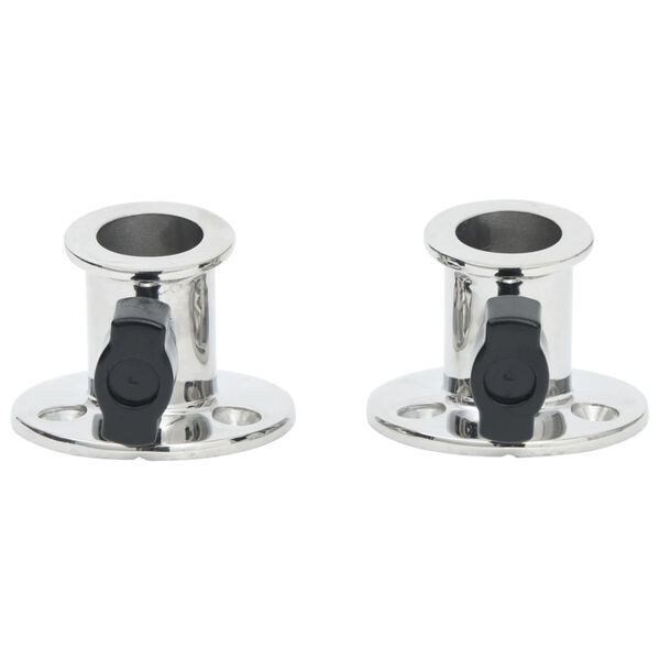 vidaXL Relingfüße 2 Stk. Rund für 26 mm Rohr Edelstahl