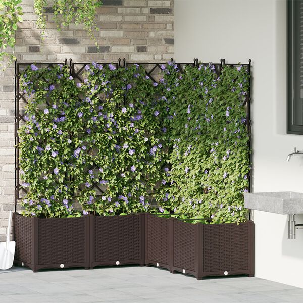 vidaXL Garten-Pflanzgef&auml;&szlig; 5 pcs Braun 120 x 120 x 143 cm Stahl