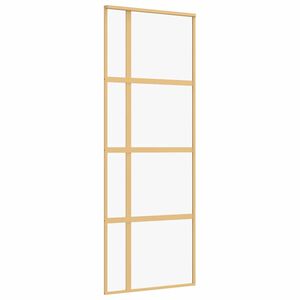 vidaXL Schiebetür Golden 76x205 cm ESG-Klarglas und Aluminium