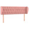 vidaXL Kopfteil mit Ohren Rosa 163x23x78/88 cm Samt