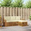 vidaXL Sofagarnituren 4 pcs Natur und Creme Massivholz Akazie