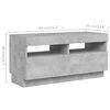 vidaXL TV-Schrank mit LED-Leuchten Betongrau 260x35x40 cm