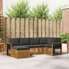 vidaXL Sofagarnituren 6 pcs Natur und Anthrazit Massivholz Akazie