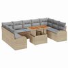 vidaXL Garten-Sofa-Set 10 Stk. Beige Poly Rattan