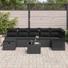 vidaXL Gartensofa-set mit Kissen 8 pcs Schwarz Poly-Rattan