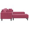vidaXL Sofa mit Kissen 3 pcs Weinrot Samt