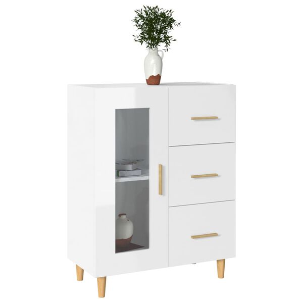 vidaXL Sideboard Hochglanz-Weiß 69,5x34x90 cm Holzwerkstoff
