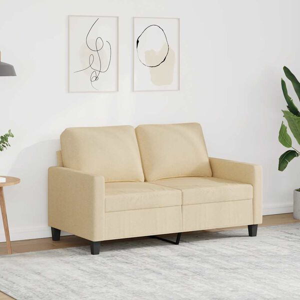 vidaXL 2-Sitzer-Sofa Creme 120 cm Stoff