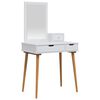 vidaXL Schminktisch-Set FAUSKE 3 stk. Wei&szlig; 76 x 50 x 143 cm