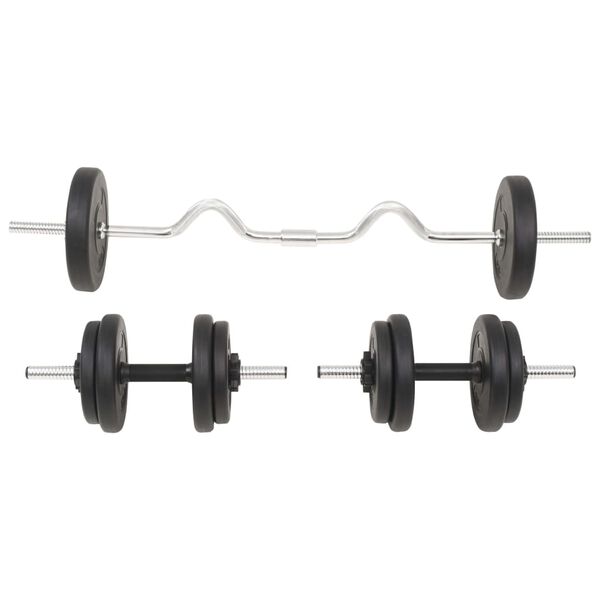 vidaXL Langhantel- und Kurzhantel-Set 30 kg