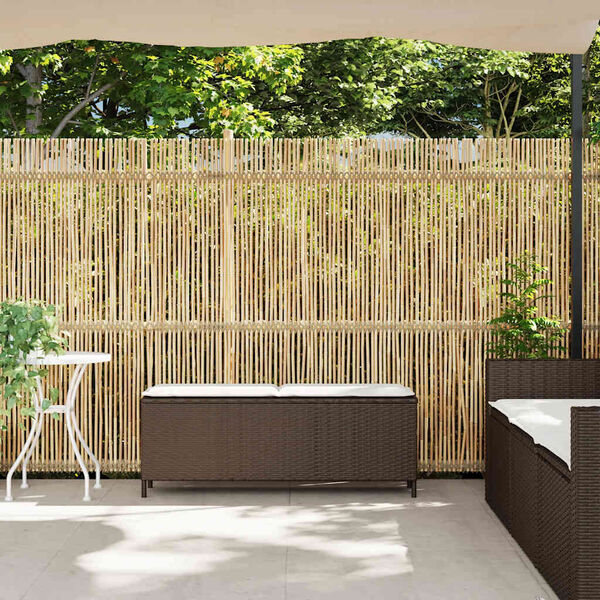 vidaXL Gartenbank mit Kissen Braun 110x30x40,5 cm Poly Rattan