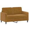 vidaXL 2-Sitzer-Sofa mit Kissen Braun 120 cm Samt