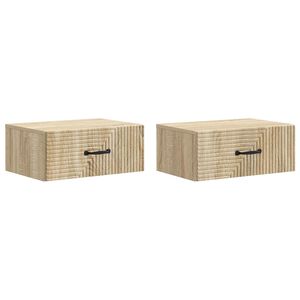 vidaXL Wandmontierter Nachttisch 2 pcs Sonoma-Eiche 49 x 34,5 x 20 cm
