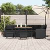 vidaXL 4tlg. Garten-Sofagarnitur mit Kissen L-Form Schwarz Poly Rattan