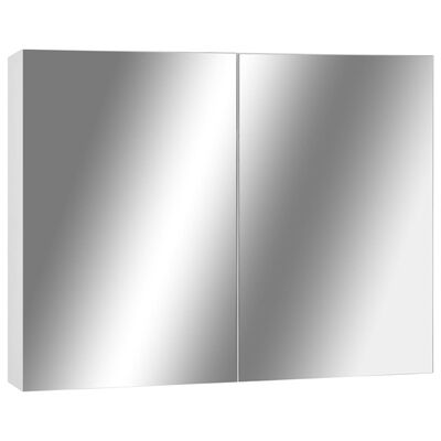 vidaXL Bad-Spiegelschrank Weiß 80x15x60 cm MDF