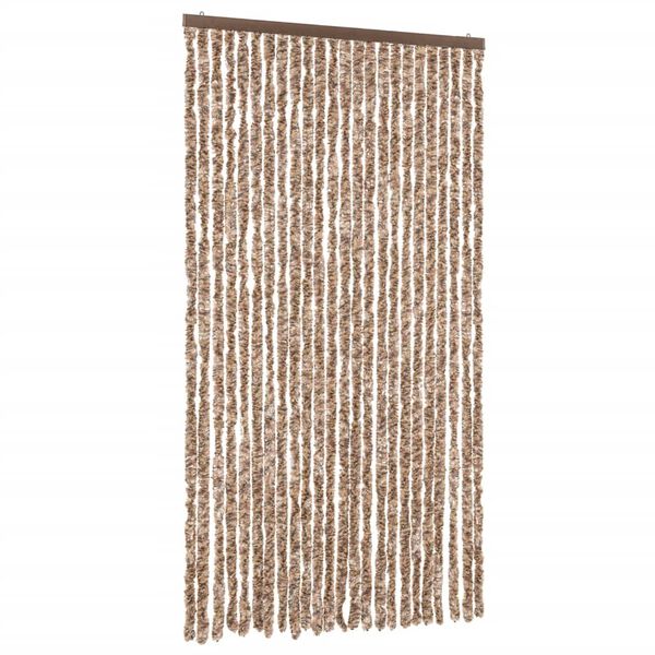 vidaXL Fliegenvorhang Beige und Dunkelbraun 100x220 cm Chenille