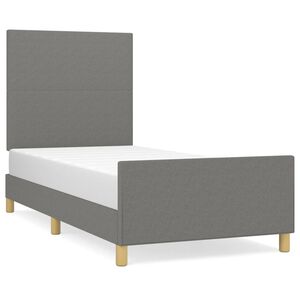 vidaXL Bettgestell ohne Matratze Dunkelgrau 80x200 cm Stoff