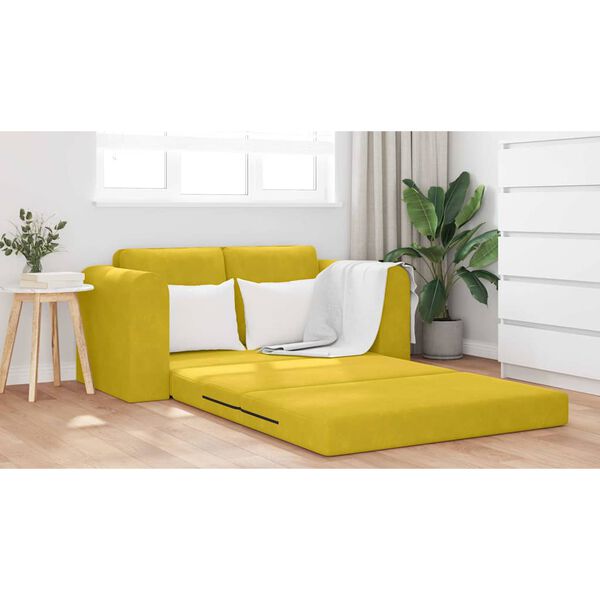 vidaXL Schlafsofa 60cm Gelb Samt