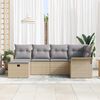 vidaXL Gartensofa-set mit Kissen mit Speicher 6 pcs Poly Rattan