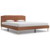 vidaXL Bettgestell Braun Stoff 150x200 cm