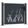 vidaXL Gartentor Anthrazit 100x75 cm Stahl Gras-Design