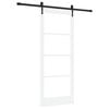 vidaXL Schiebet&uuml;r 83 x 202 cm Massivholz Kiefer und Glas Wei&szlig;