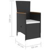 vidaXL 5-tlg. Garten-Essgruppe mit Kissen Poly Rattan Schwarz