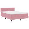 vidaXL Boxspringbett mit Matratze mit Kopfteil Rosa 140 x 200 cm Samt