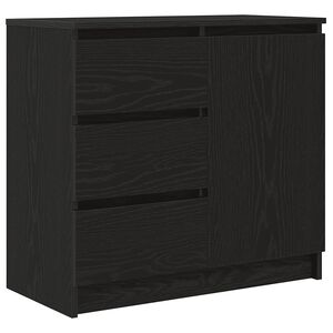 vidaXL Sideboard mit Schublade Schwarz Eichen-Optik 71x35x65 cm