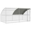 vidaXL H&uuml;hnerk&auml;fig mit 1 T&uuml;r 2 stk. Silber 400x200x200 cm Stahl und PE