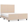 vidaXL Bettgestell mit Kopfteil Cappuccino-Braun 140x200 cm Kunstleder
