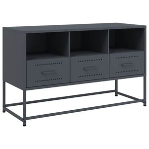 vidaXL TV-Schrank Anthrazit 100,5x39x60,5 cm Stahl