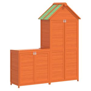 vidaXL 2-tlg. Ger&auml;teschuppen-Set Braun Massivholz Kiefer