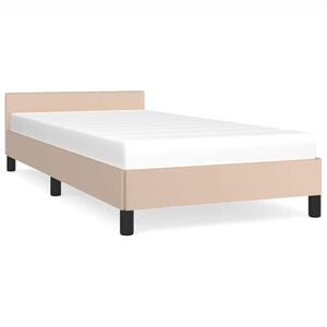 vidaXL Bettgestell mit Kopfteil ohne Matratze Cappuccino 80x200 cm