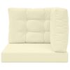 vidaXL Sofakissen f&uuml;r drau&szlig;en 3 pcs Creme Polyester