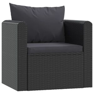 vidaXL Sessel mit Auflagen Poly Rattan Schwarz