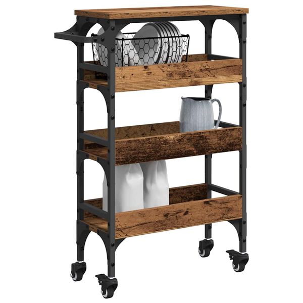 vidaXL K&uuml;chentrolley Altholz 53 x 20 x 76 cm Holzwerkstoff