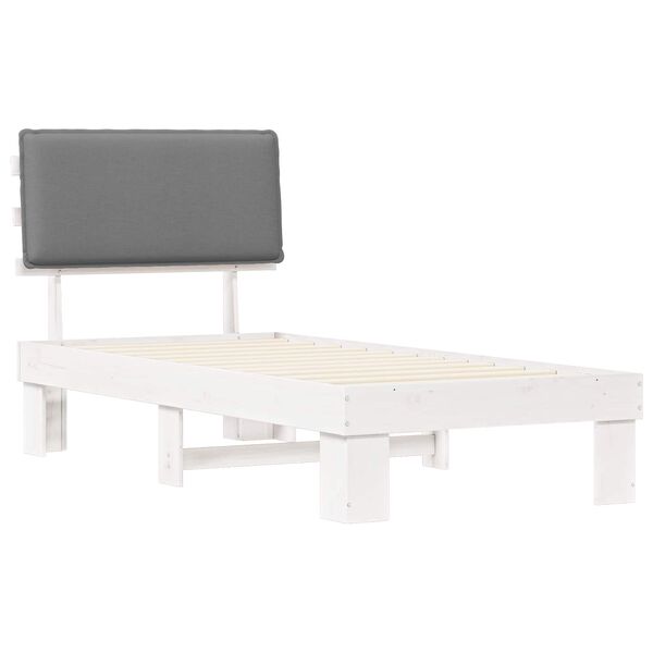 vidaXL Bettgestell mit gepolstertem Kopfteil Hellgrau 100 x 200 cm