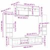 vidaXL TV-Schrankset Wandmontiert 6 pcs Artisan-Eiche Holzwerkstoff
