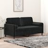 vidaXL 2-Sitzer-Sofa mit Kissen Schwarz 140 cm Samt