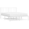 vidaXL Bettgestell mit Kopfteil Metall Wei&szlig; 135x190 cm