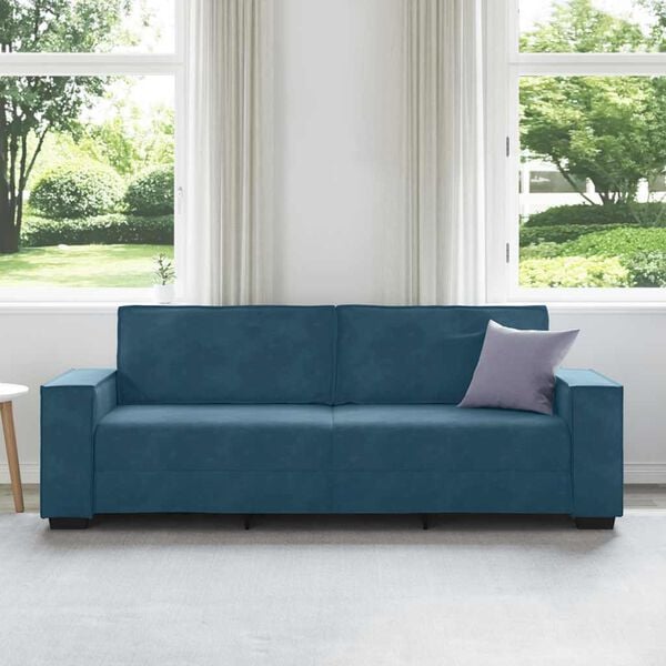 vidaXL 3-Sitzer-Sofa Blau 220x78x84 cm Samt