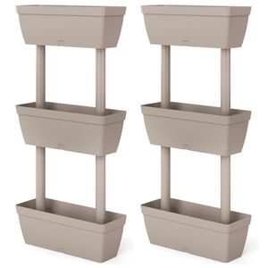 vidaXL Pflanzk&uuml;bel 6-tlg. 100 cm Taupe