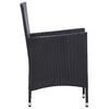 vidaXL 7-tlg. Garten-Essgruppe mit Auflagen Poly Rattan Schwarz