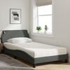 vidaXL Bett mit Matratze "Dover" Dunkelgrau 100x200 cm Stoff