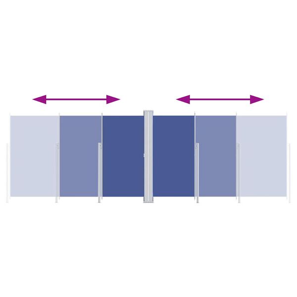 vidaXL Seitenmarkise Ausziehbar Blau 220x600 cm
