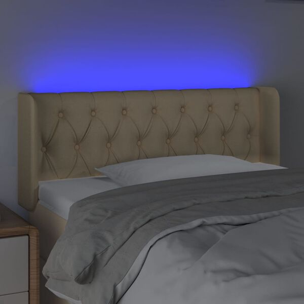 vidaXL LED Kopfteil Creme 103x16x78/88 cm Stoff