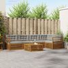vidaXL Outdoor-Sofagarnitur mit Kissen 6 pcs Nat&uuml;rlich und Hellgrau
